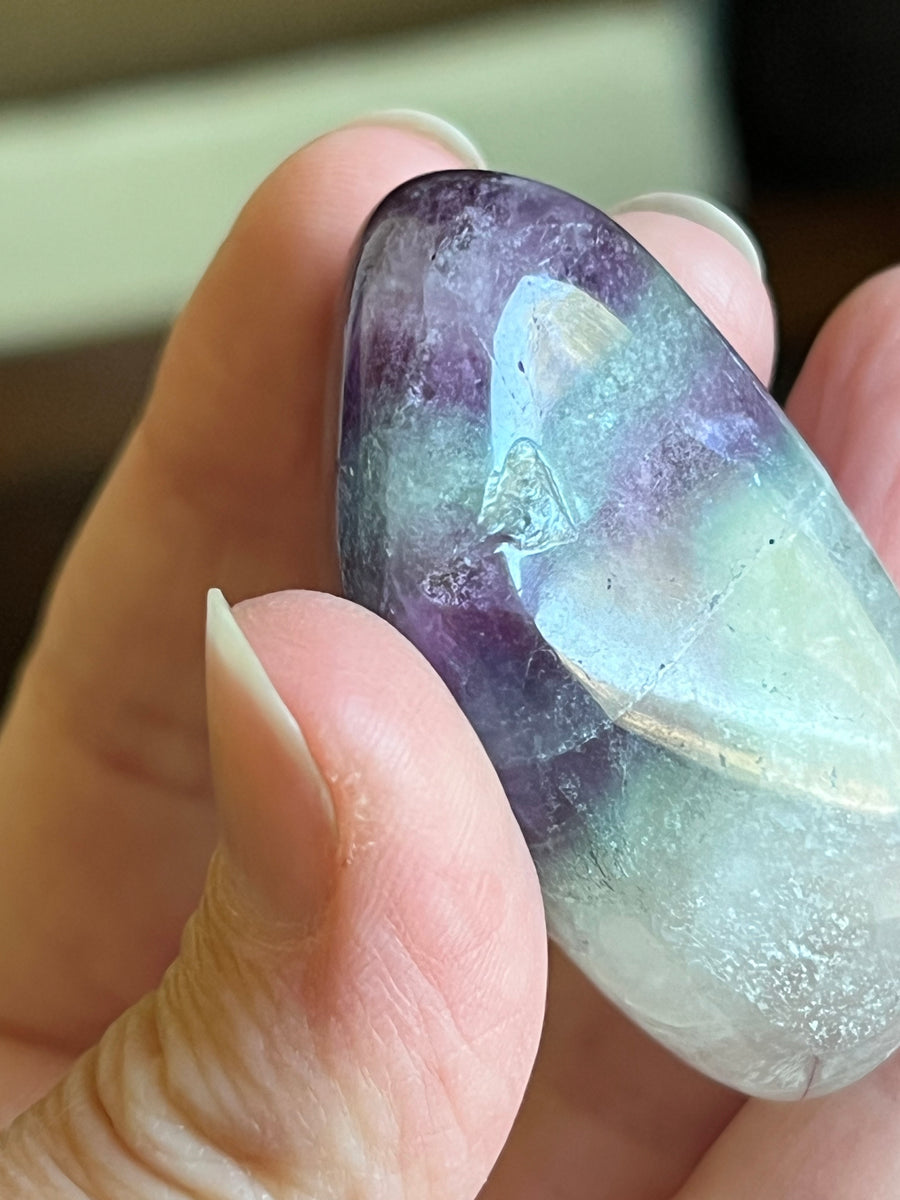 Large rainbow fluorite tumbled stone 18 new