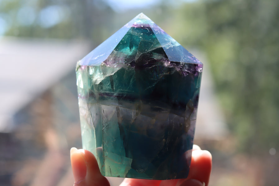 Chunky rainbow fluorite tower 2 new