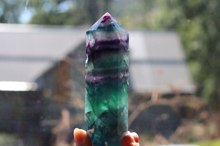 Rainbow fluorite tower 16 new