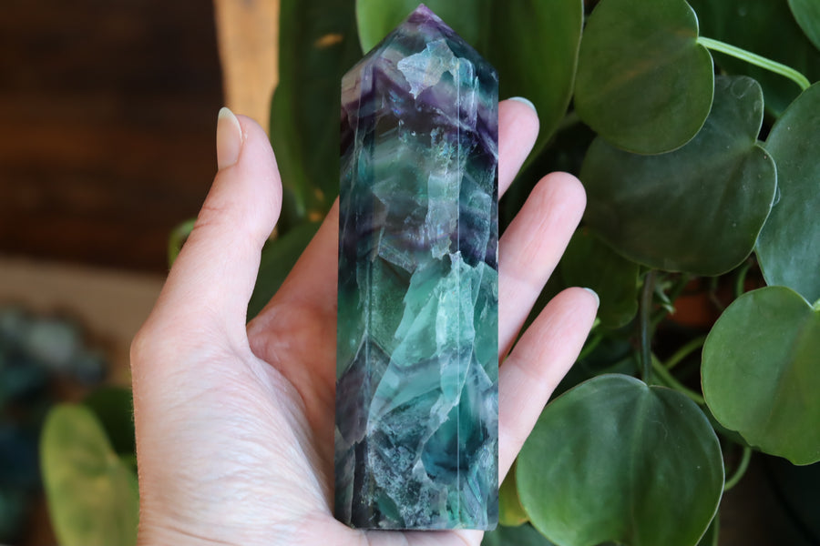 Rainbow fluorite tower 16 new