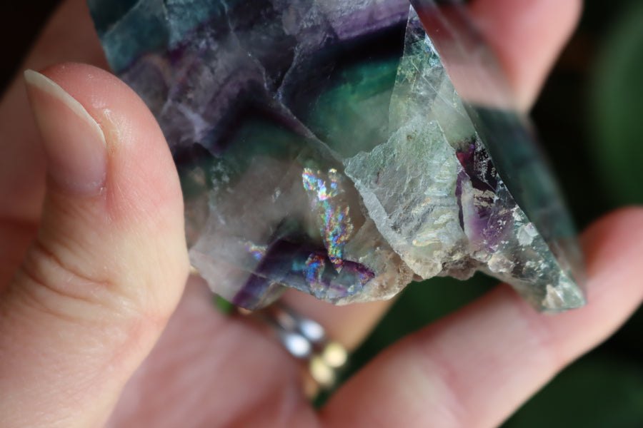 Semi polished rainbow fluorite 3 new