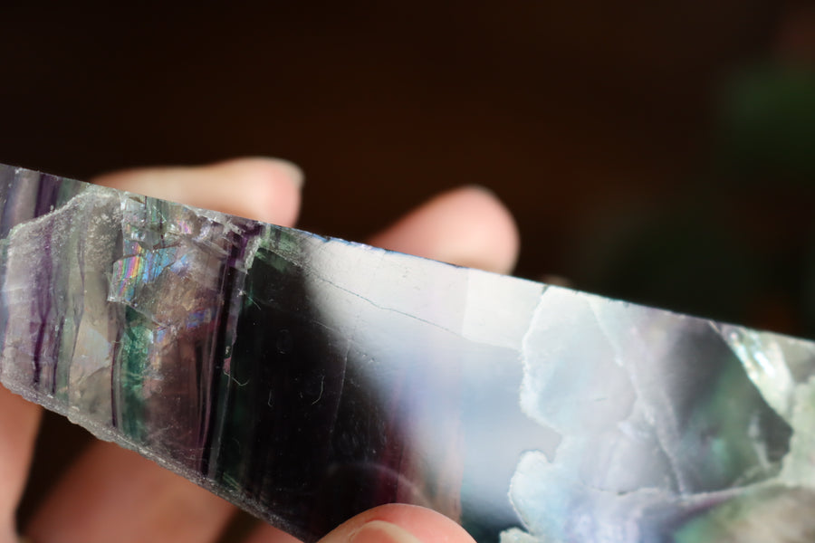 Semi polished rainbow fluorite 3 new