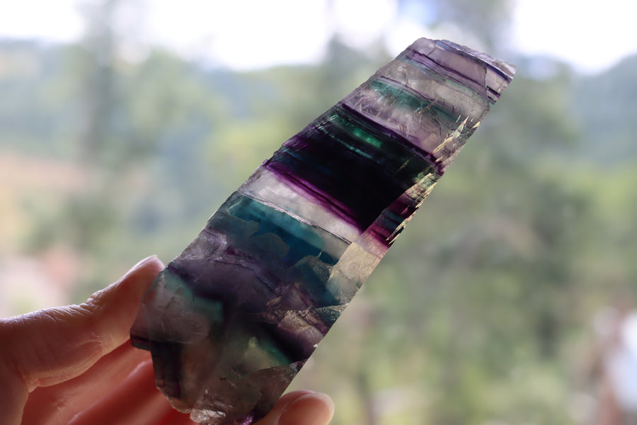 Semi polished rainbow fluorite 3 new