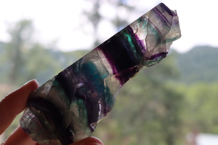 Semi polished rainbow fluorite 3 new