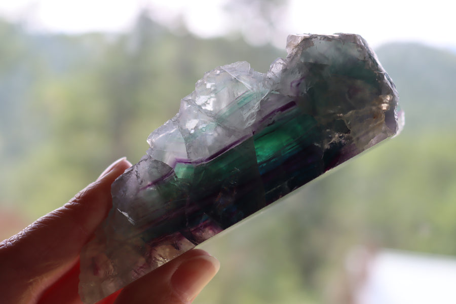 Semi polished rainbow fluorite 4 new