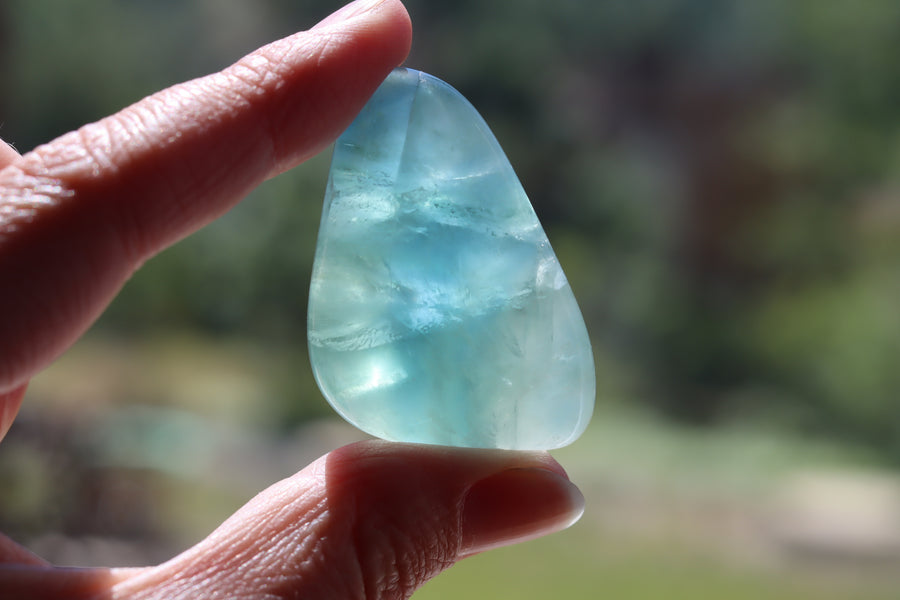 Large rainbow fluorite tumbled stone 17 new