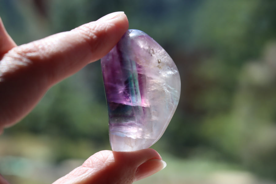 Large rainbow fluorite tumbled stone 19 new