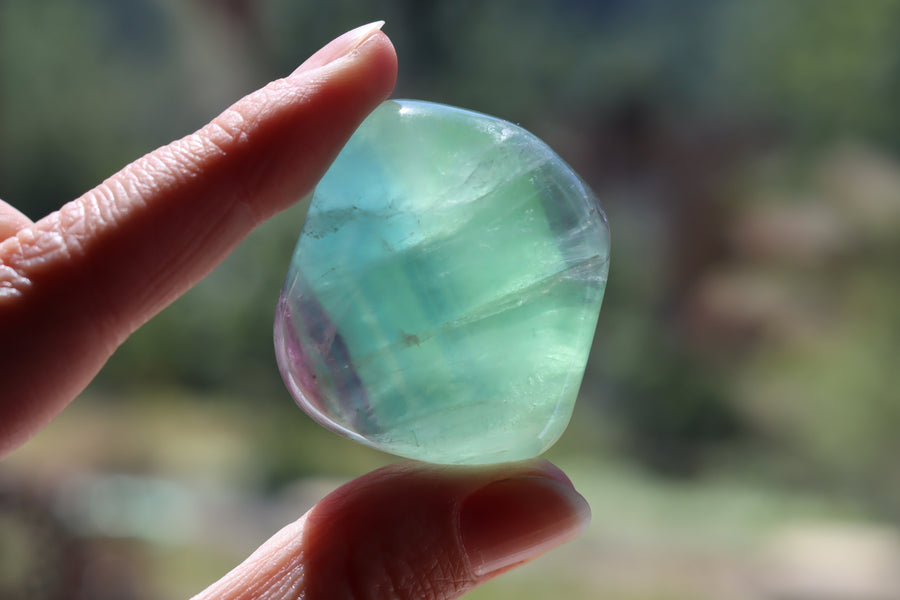 Large rainbow fluorite tumbled stone 23 new