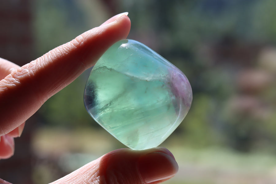 Large rainbow fluorite tumbled stone 23 new