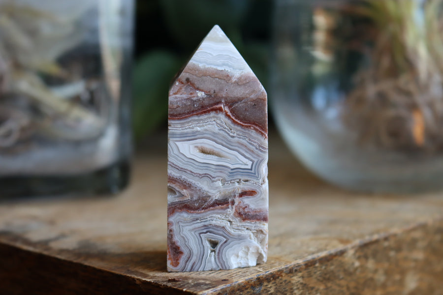 Crazy lace agate tower 12 new