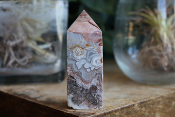 Crazy lace agate tower 15 new