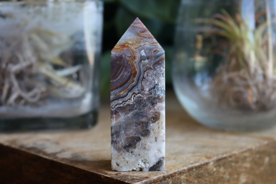 Crazy lace agate tower 15 new