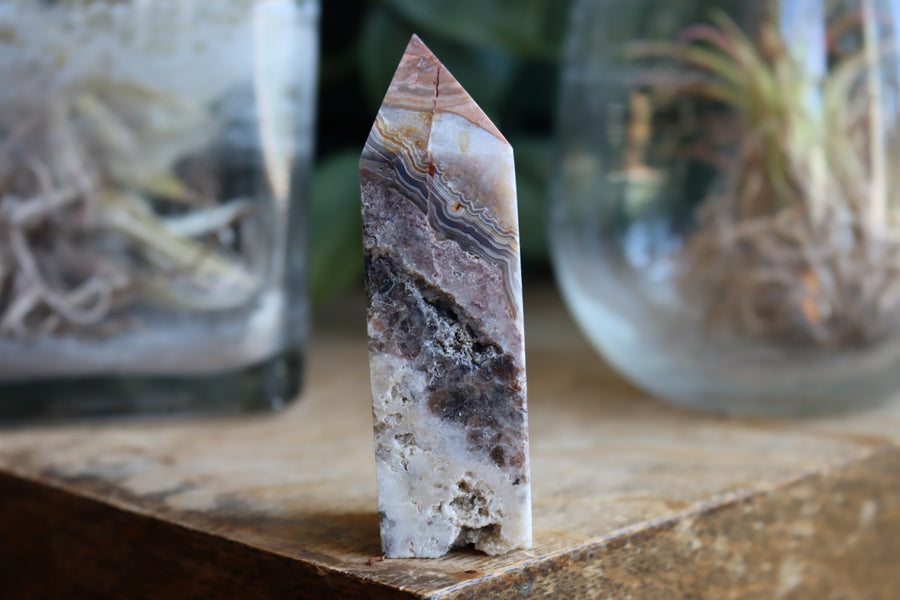 Crazy lace agate tower 15 new