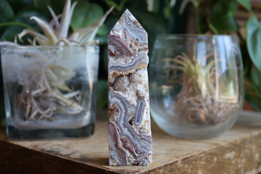 Crazy lace agate tower 18 new