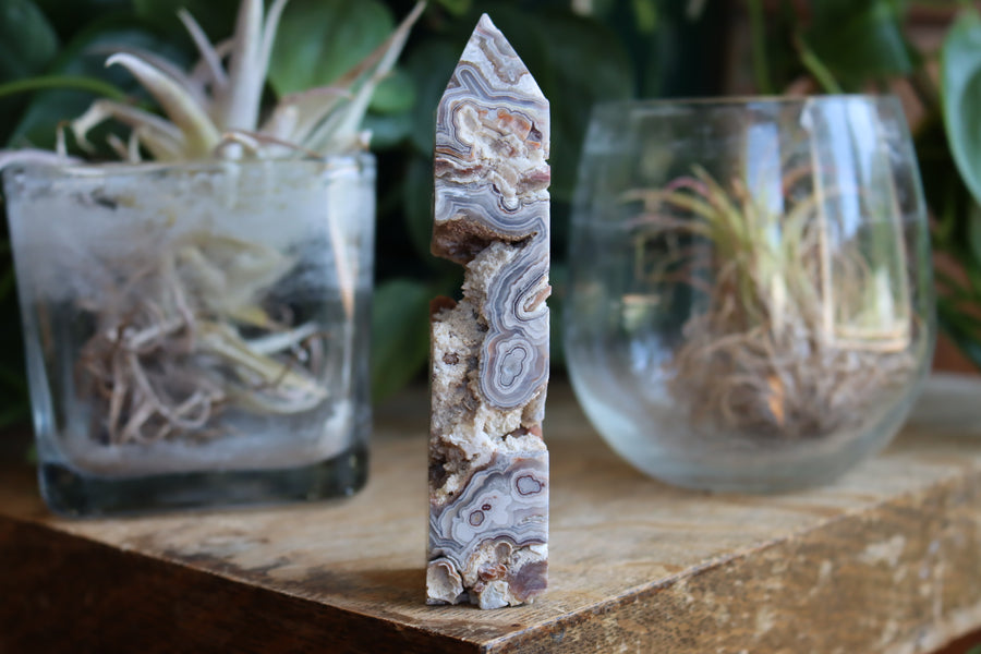 Crazy lace agate tower 18 new