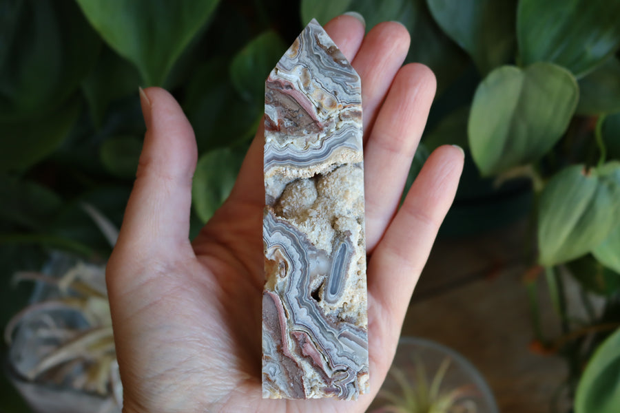 Crazy lace agate tower 18 new