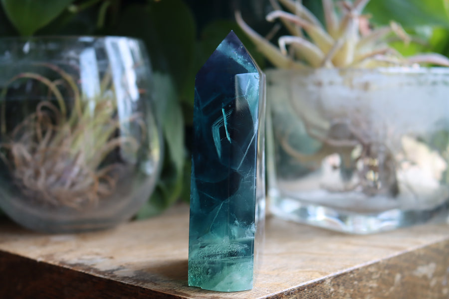 Semi polished fluorite tower 1 new