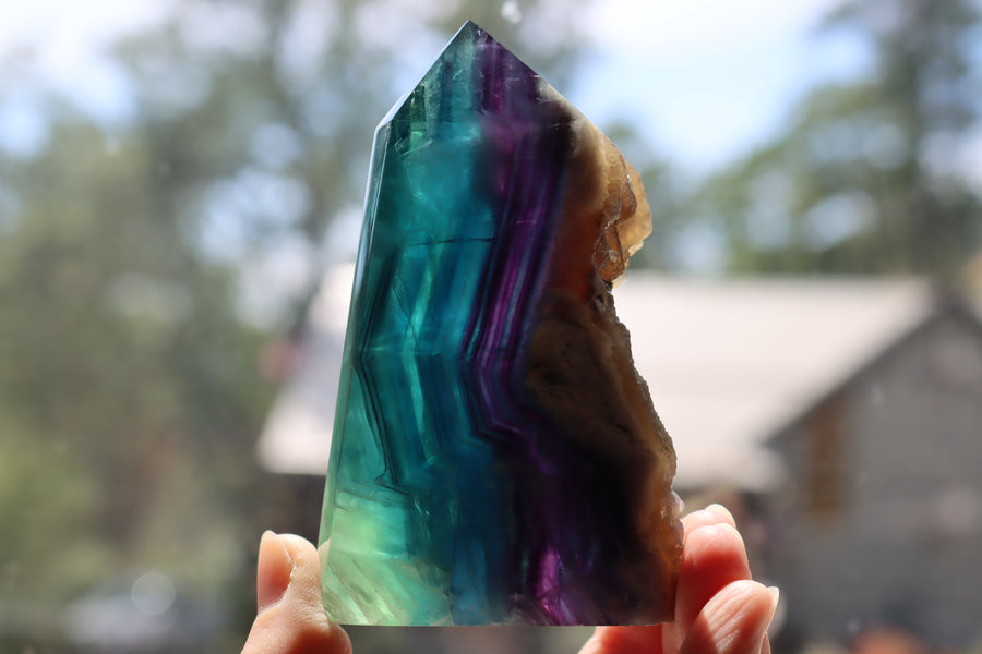 Semi polished fluorite tower 1 new