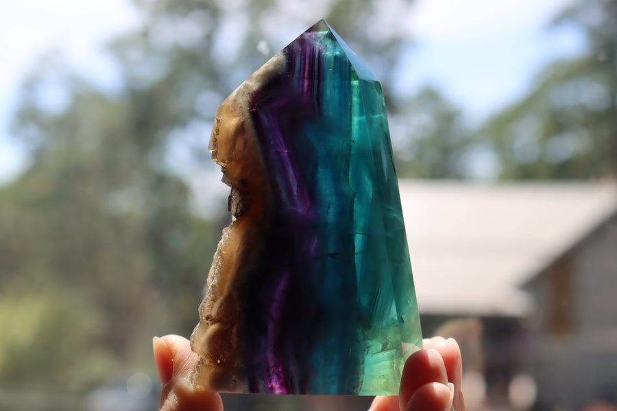 Semi polished fluorite tower 1 new