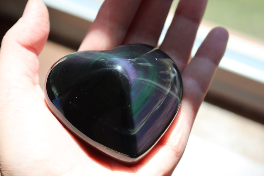 Rainbow obsidian heart 1 new