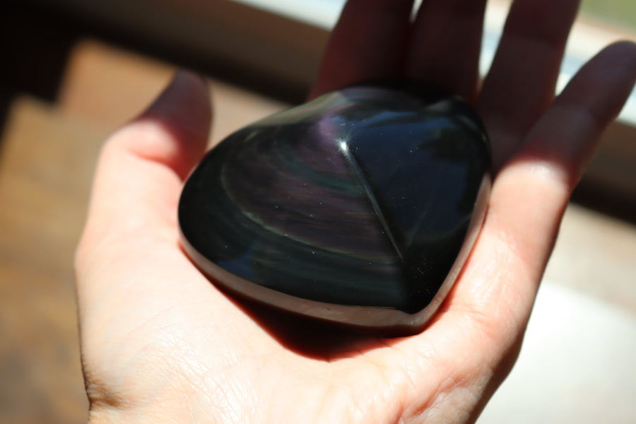 Rainbow obsidian heart 1 new