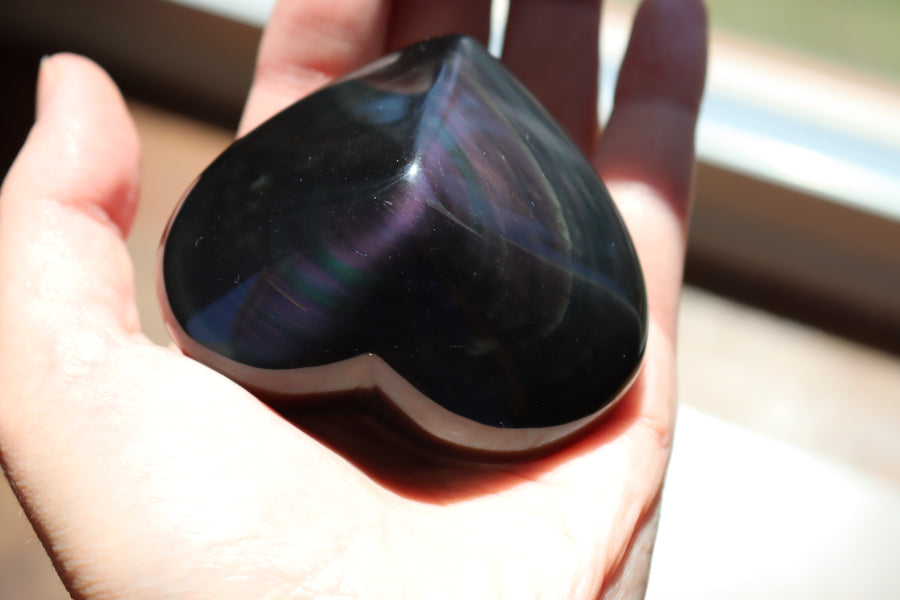 Rainbow obsidian heart 1 new