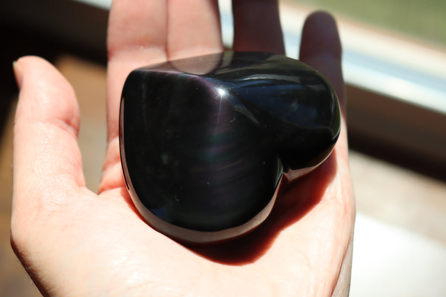 Rainbow obsidian heart 1 new