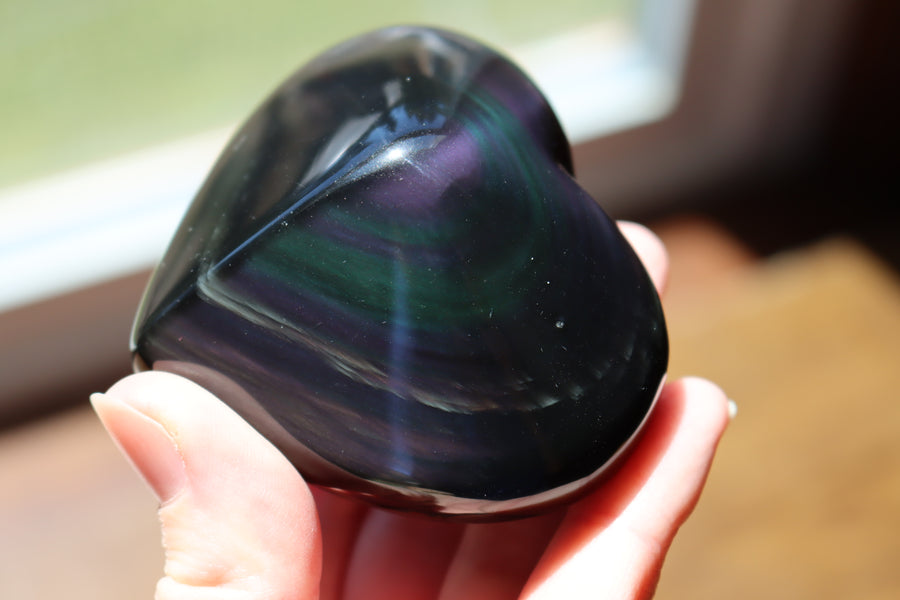 Rainbow obsidian heart 1 new