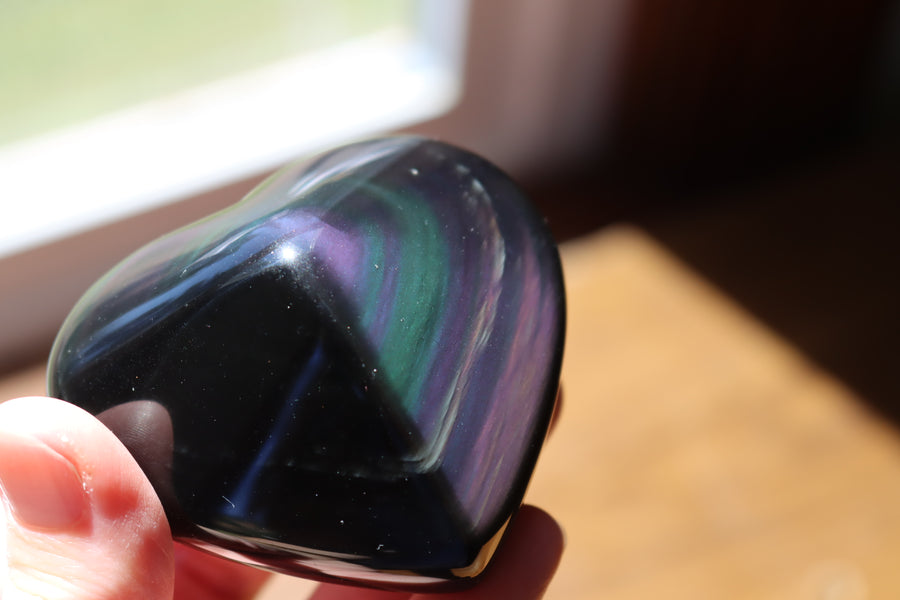 Rainbow obsidian heart 1 new