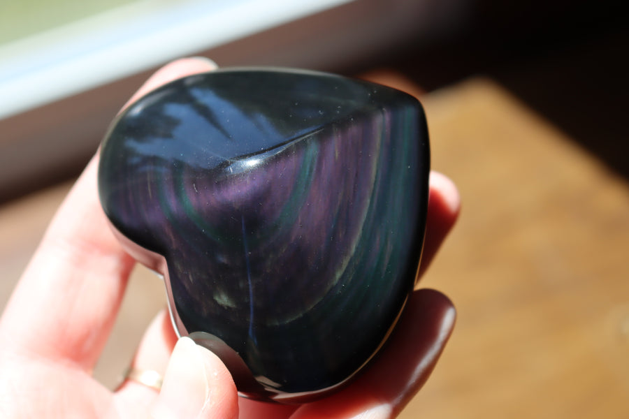 Rainbow obsidian heart 1 new