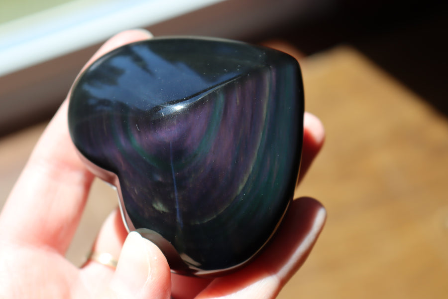 Rainbow obsidian heart 1 new