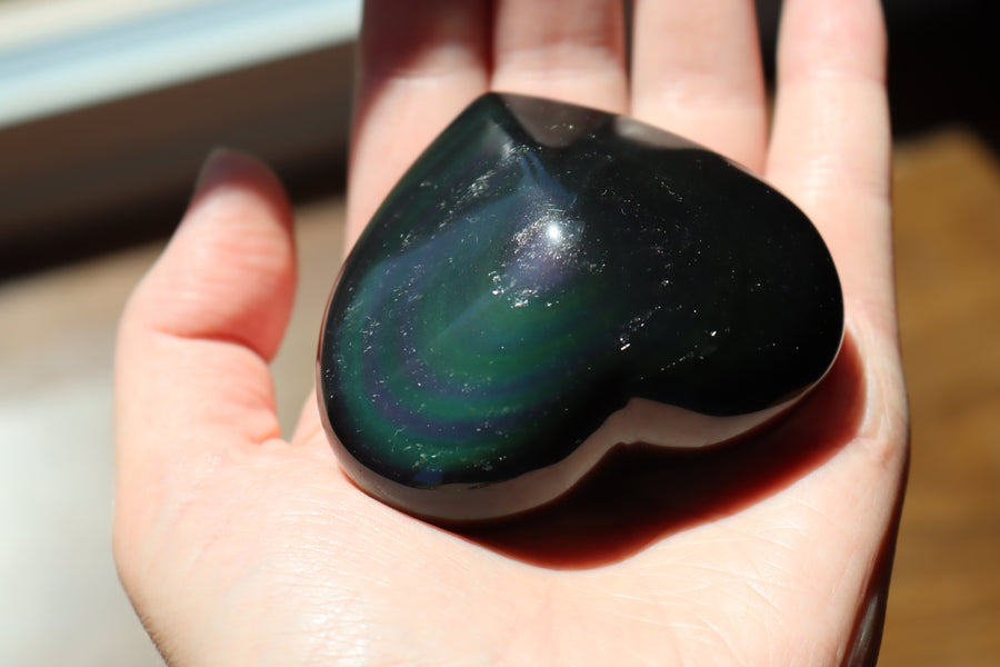 Rainbow obsidian heart 2 new