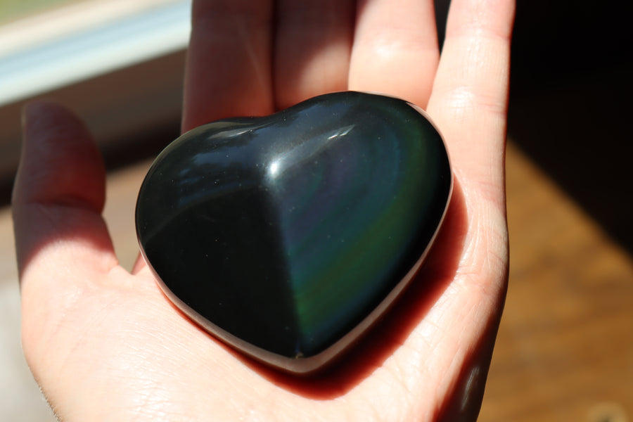 Rainbow obsidian heart 2 new