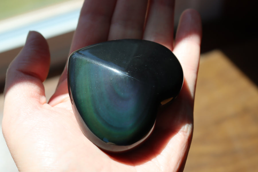 Rainbow obsidian heart 2 new