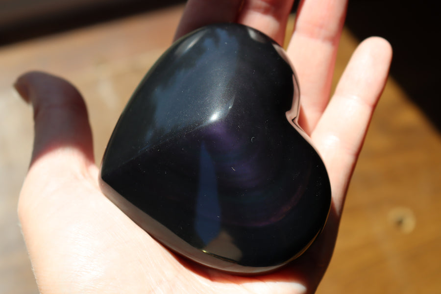 Rainbow obsidian heart 3 new