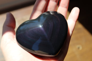 Rainbow obsidian heart 3 new