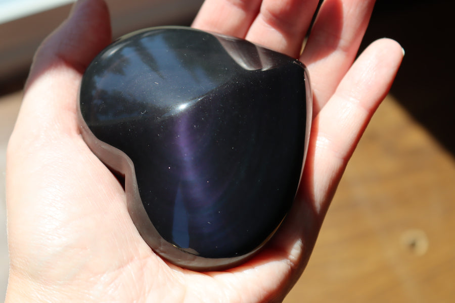 Rainbow obsidian heart 3 new