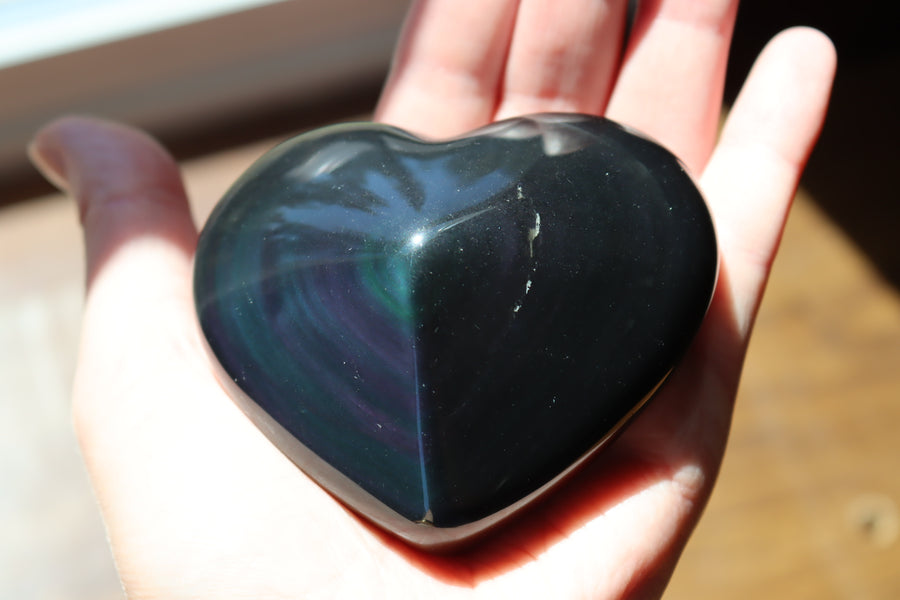 Rainbow obsidian heart 3 new