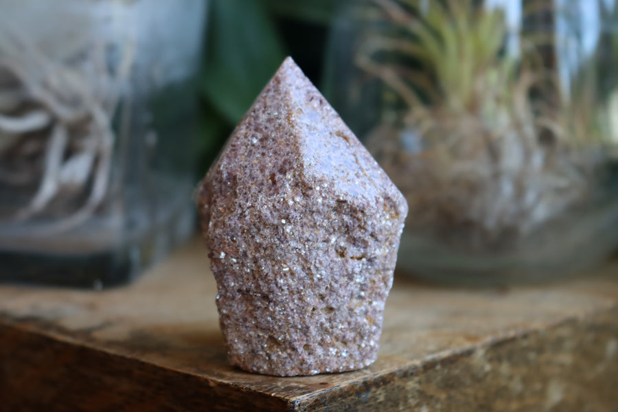 Semi polished lepidolite tower 4 new