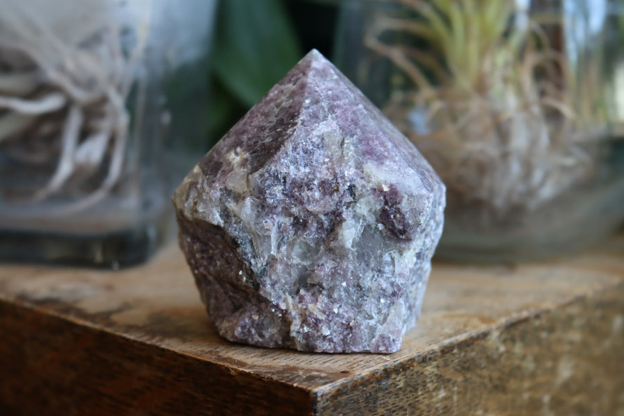 Semi polished lepidolite tower 5 new