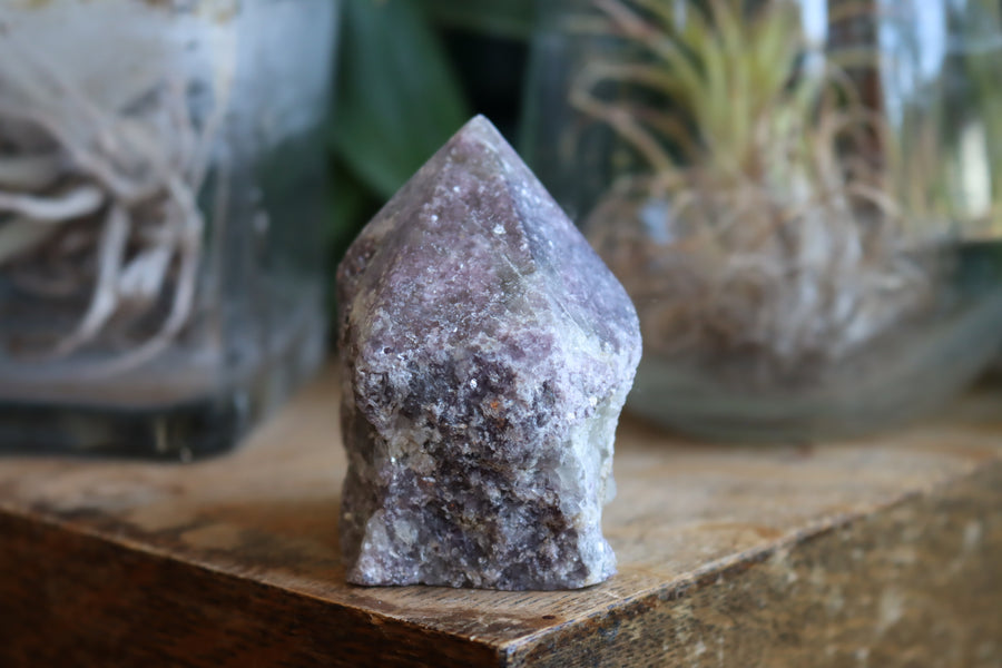 Semi polished lepidolite tower 5 new