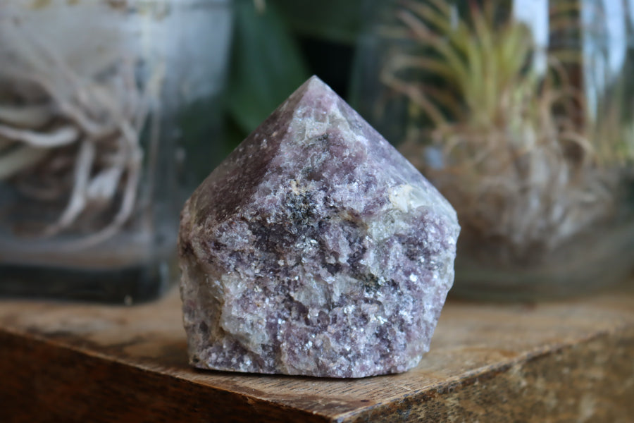 Semi polished lepidolite tower 5 new