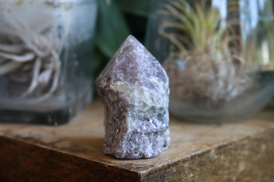 Semi polished lepidolite tower 5 new