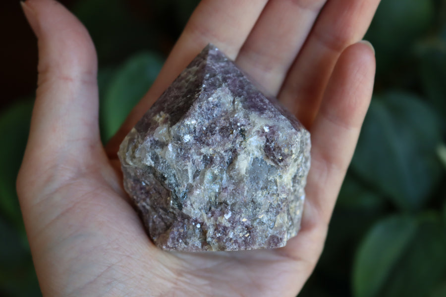 Semi polished lepidolite tower 5 new