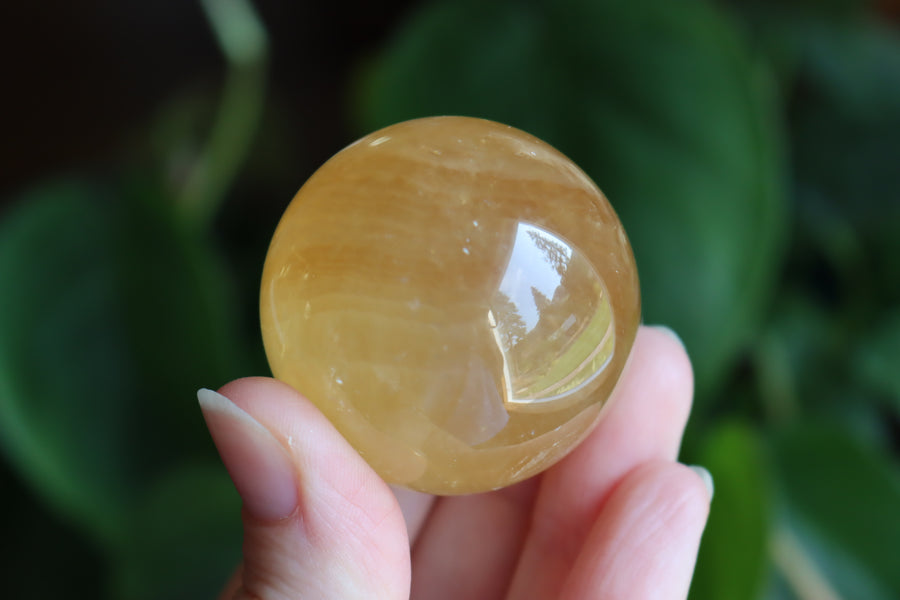 Honey calcite sphere 3 new