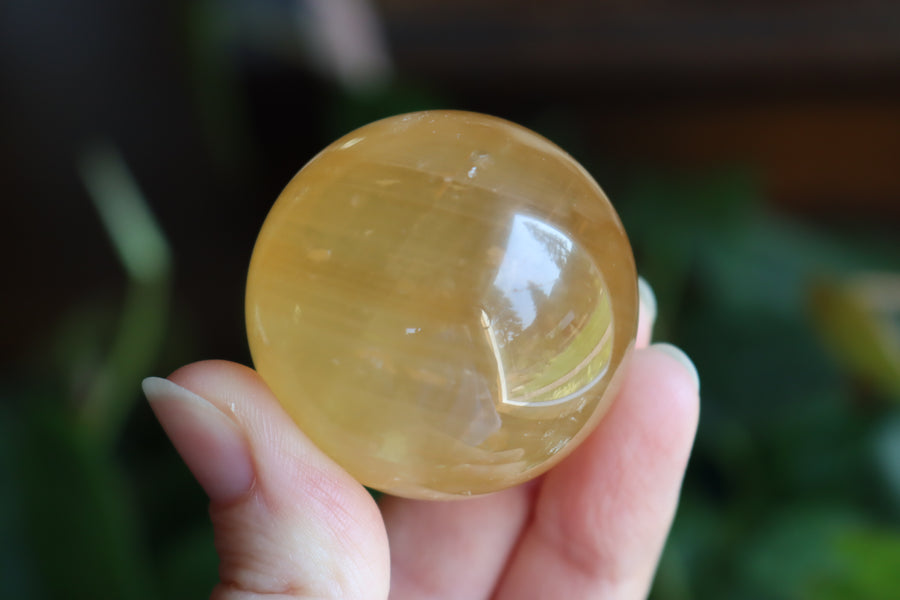 Honey calcite sphere 3 new